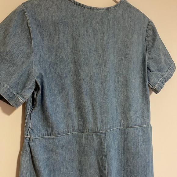 VTG Cottagecore Dress Denim Maxi 14 Blue Sleeve Jean 90s Granny Hippie Feminine - Picture 11 of 16